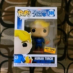 Funko Pop Fantastic Four Human Torch with Bobble-Head. Hot Topic Exclusive!